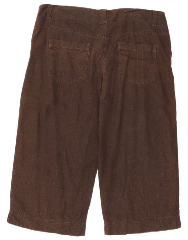 Marks & Spencer Γυναικείο φαρδύ παντελόνι Capri UK 16 Large W34 L19 Brown
