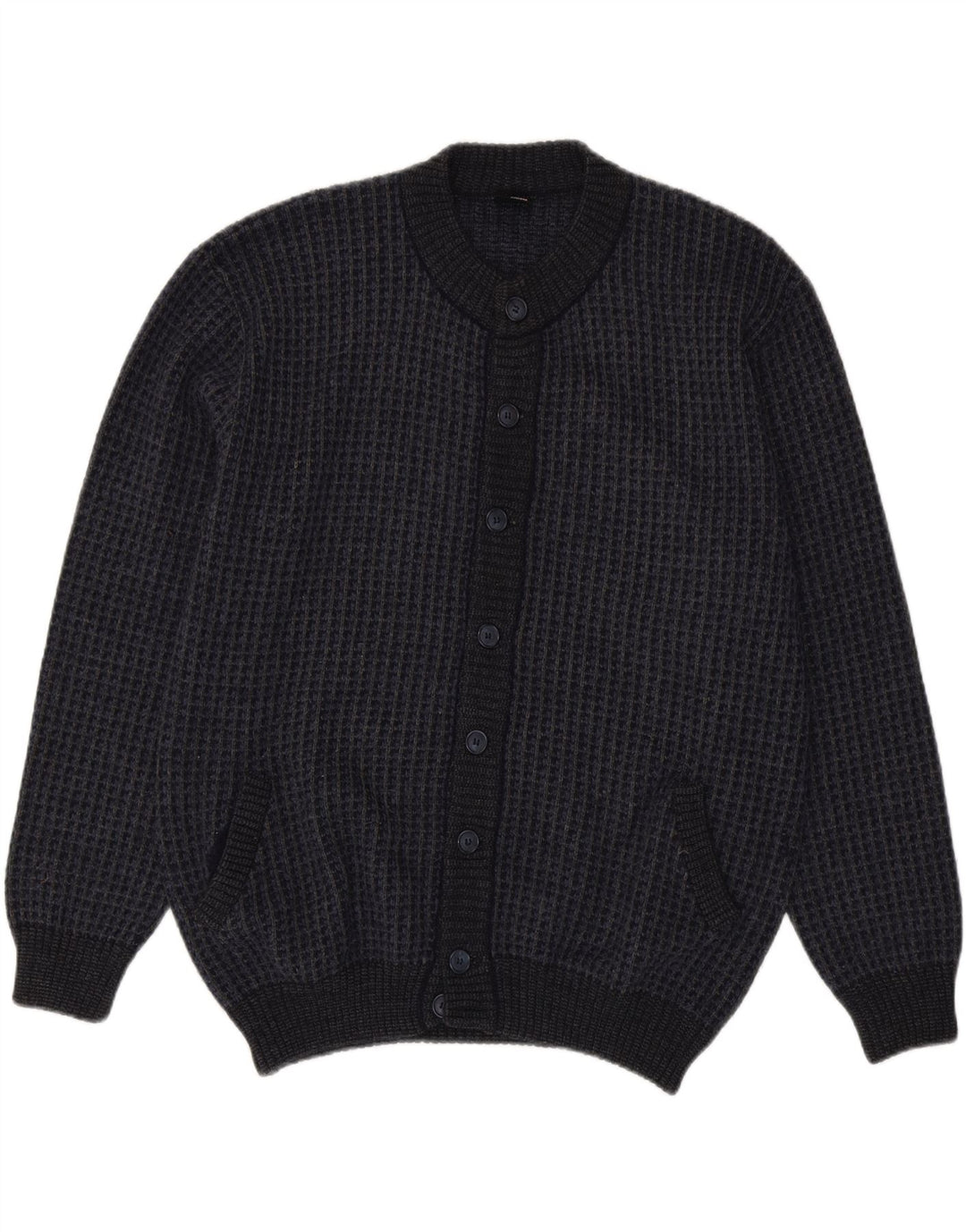 RINALDI Mens Cardigan Sweater Large Navy Blue Acrylic Vintage Rinaldi and Second-Hand Rinaldi from Messina Hembry 