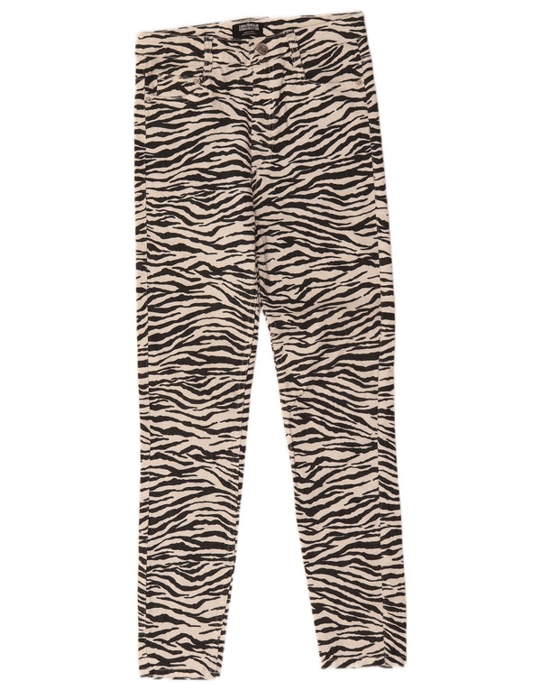 Zara Γυναικεία Trafaluc Slim Jeans EU 38 Small W28 L28 White Animal Print