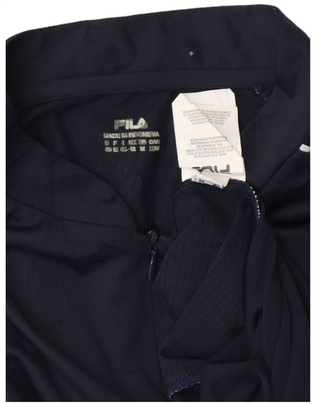 FILA Γυναικείο T-Shirt Top UK 12 Medium Navy Blue Polyester