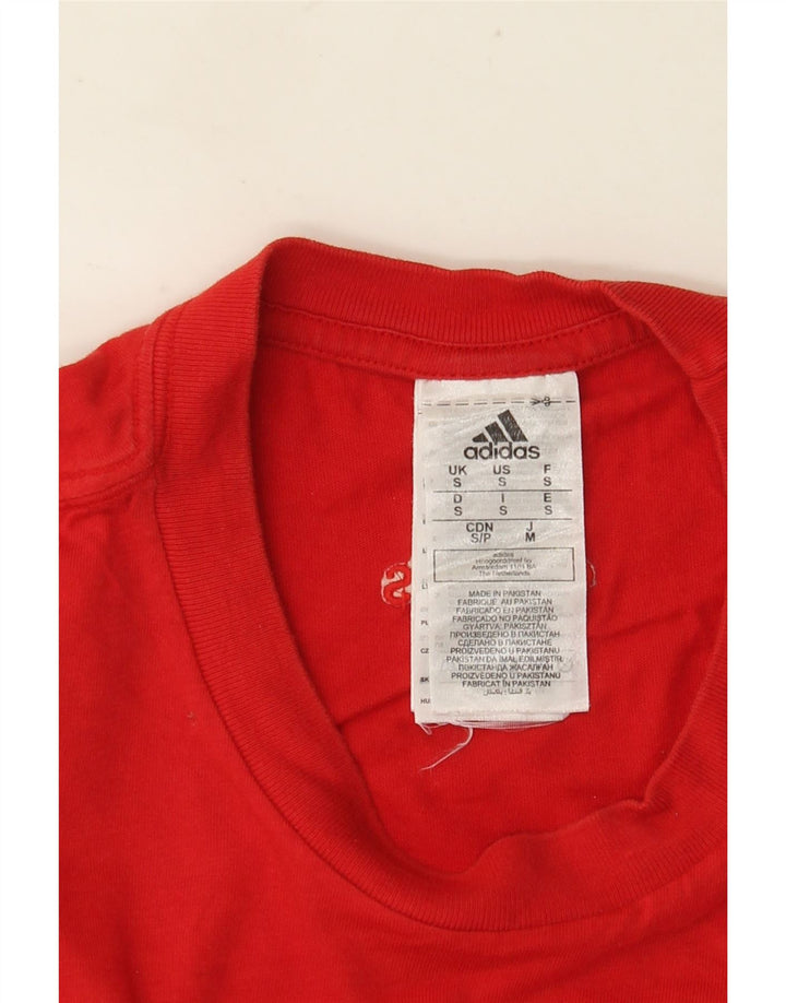 Ανδρικό γραφικό μπλουζάκι ADIDAS τοπ Μικρό κόκκινο βαμβακερό