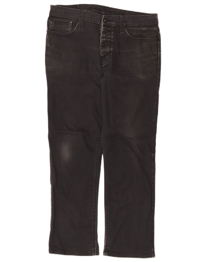 Marks & Spencer Ανδρικό Αυτόγραφο Straight Jeans W34 L29 Μαύρο βαμβακερό
