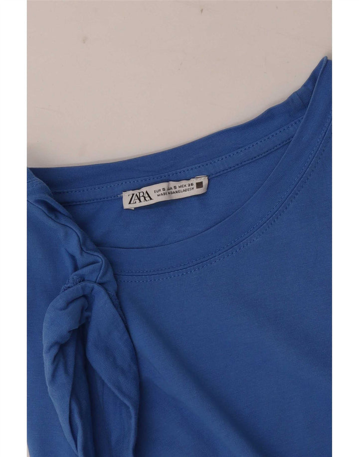 Zara Γυναικεία Αμάνικη Μπλούζα Τοπ UK 10 Small Blue