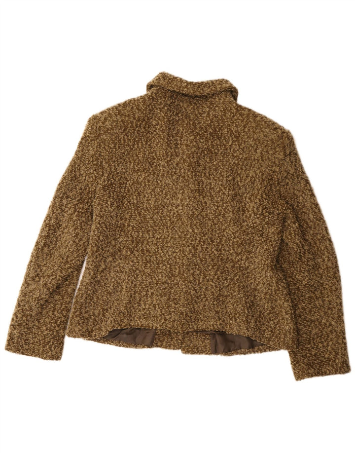 Vintage γυναικείο σακάκι με 4 κουμπιά σακάκι UK 14 μεσαίο ακρυλικό χακί