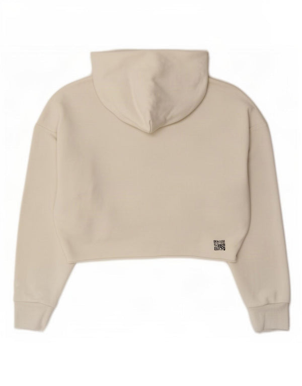 Champion Womens Crop Hoodie Jumper UK 14 Medium White