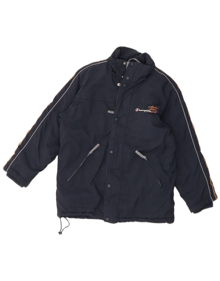Champion Boys Windbreaker Jacket 9-10 Years Medium Navy Blue Polyamide