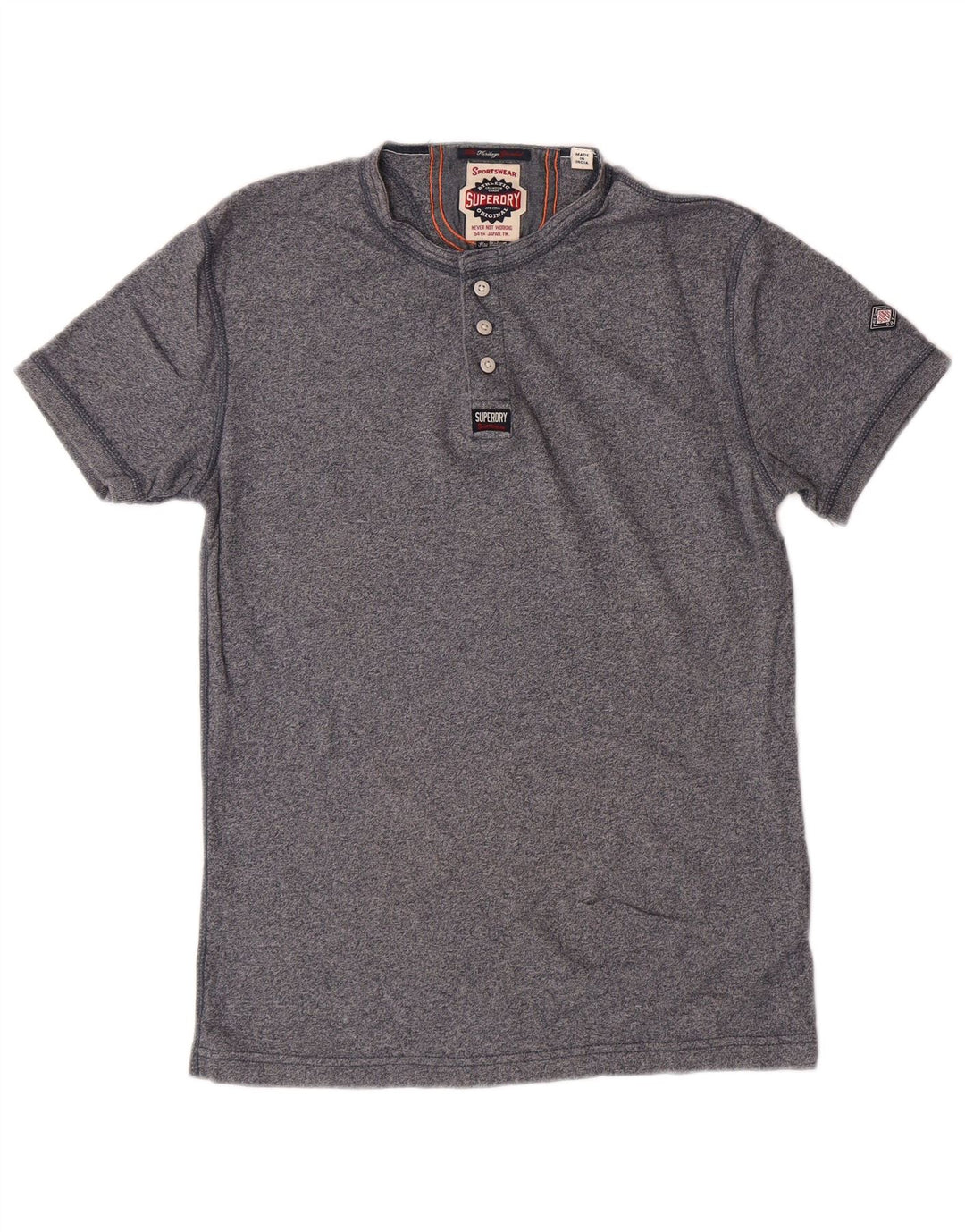 Ανδρικό T-Shirt SUPERDRY Τοπ μεσαίο γκρι βαμβακερό