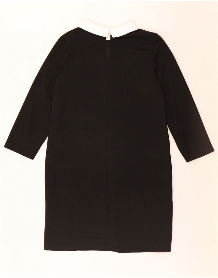Zara Γυναικείο φόρεμα 3/4 Sleeve Shift UK 12 Medium Black Colourblock