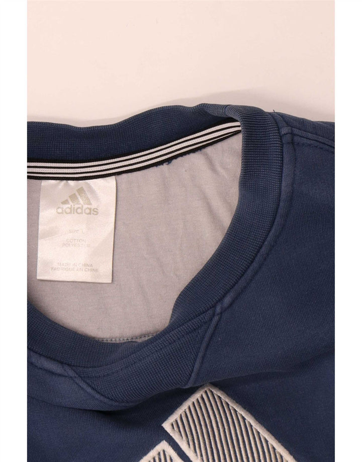 Ανδρικό γραφικό φούτερ Adidas Jumper Μεγάλο Ναυτικό Βαμβακερό