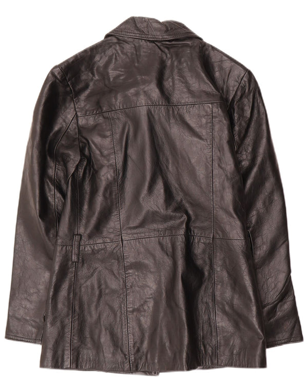 DALLAS Γυναικείο δερμάτινο μπουφάν με φερμουάρ IT 44 Medium μαύρο δέρμα