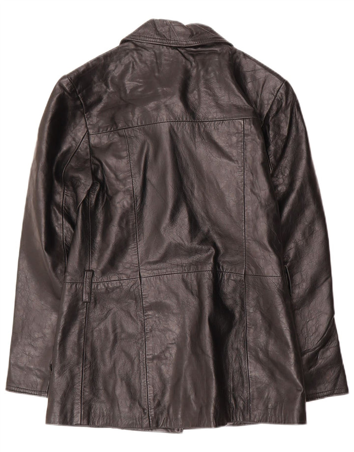 DALLAS Γυναικείο δερμάτινο μπουφάν με φερμουάρ IT 44 Medium μαύρο δέρμα