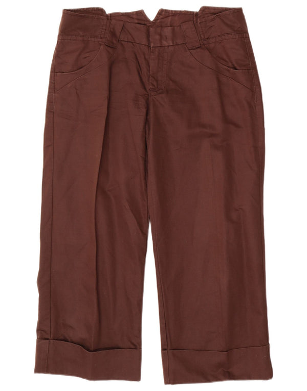 SPORTMAX Womens Straight Cropped Trousers UK 12 Medium W34 L24 Brown