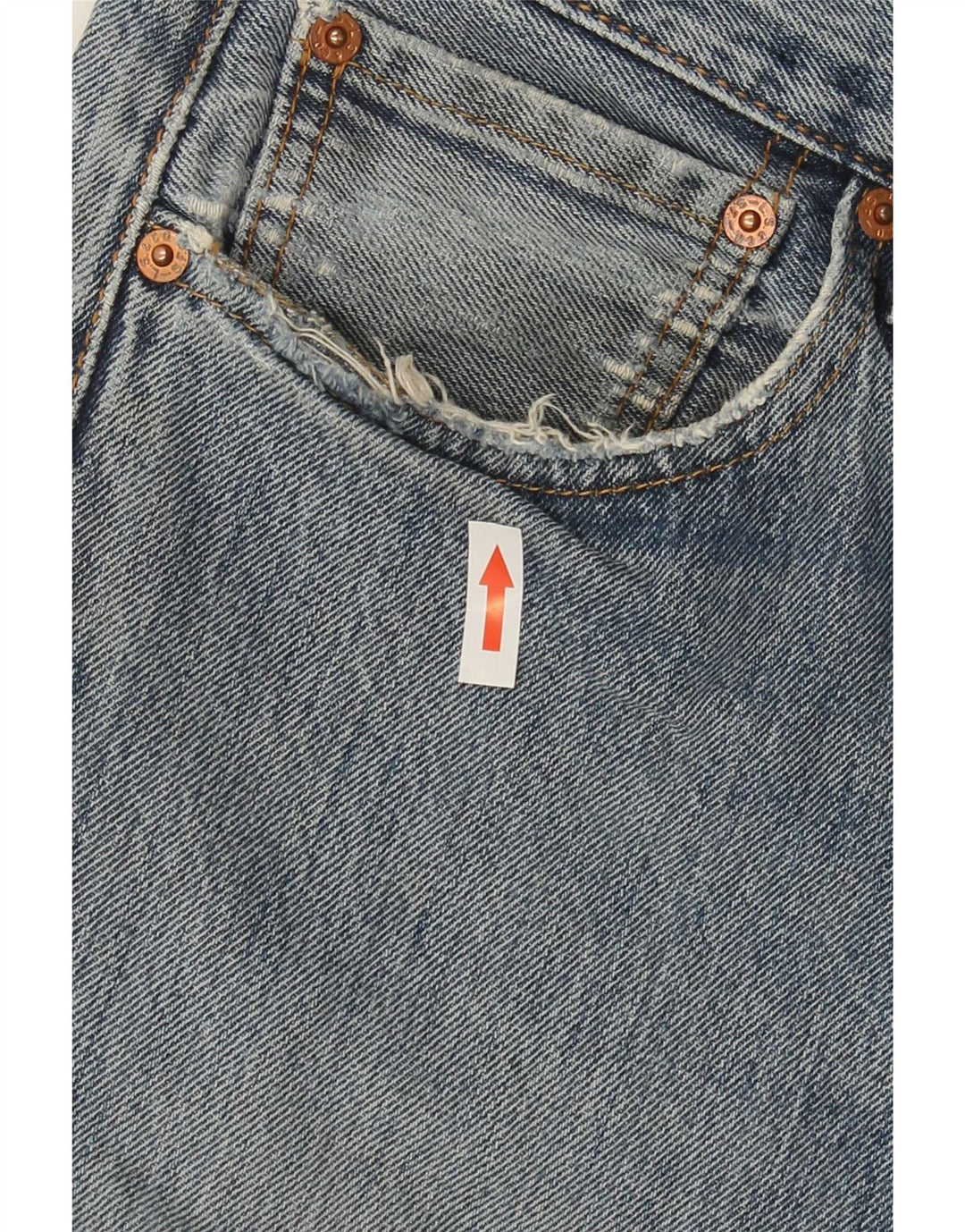 Levi's Mens 501 Distressed Straight Jeans W34 L32 Μπλε βαμβακερό
