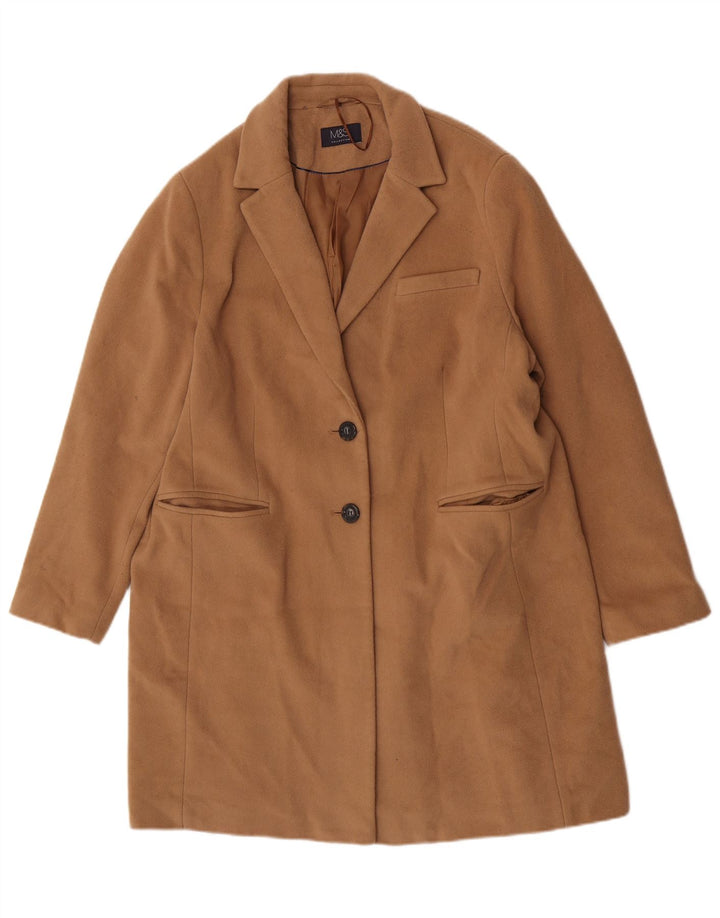 Marks & Spencer Γυναικείο Πανωφόρι UK 20 2XL Καφέ Μαλλί