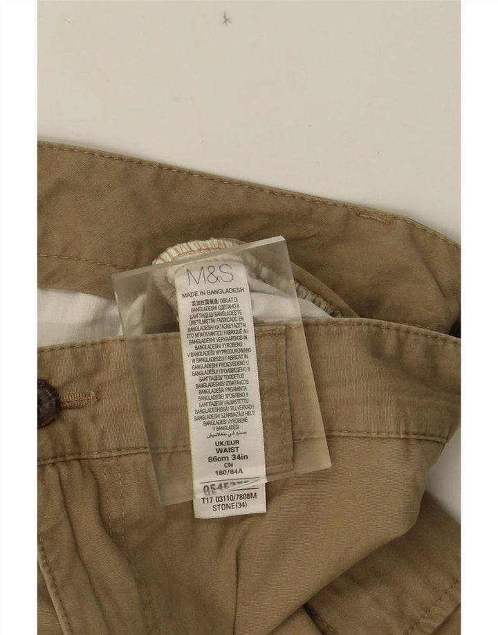 Ανδρικό σορτς Cargo Marks & Spencer W34 Μεγάλο μπεζ βαμβακερό