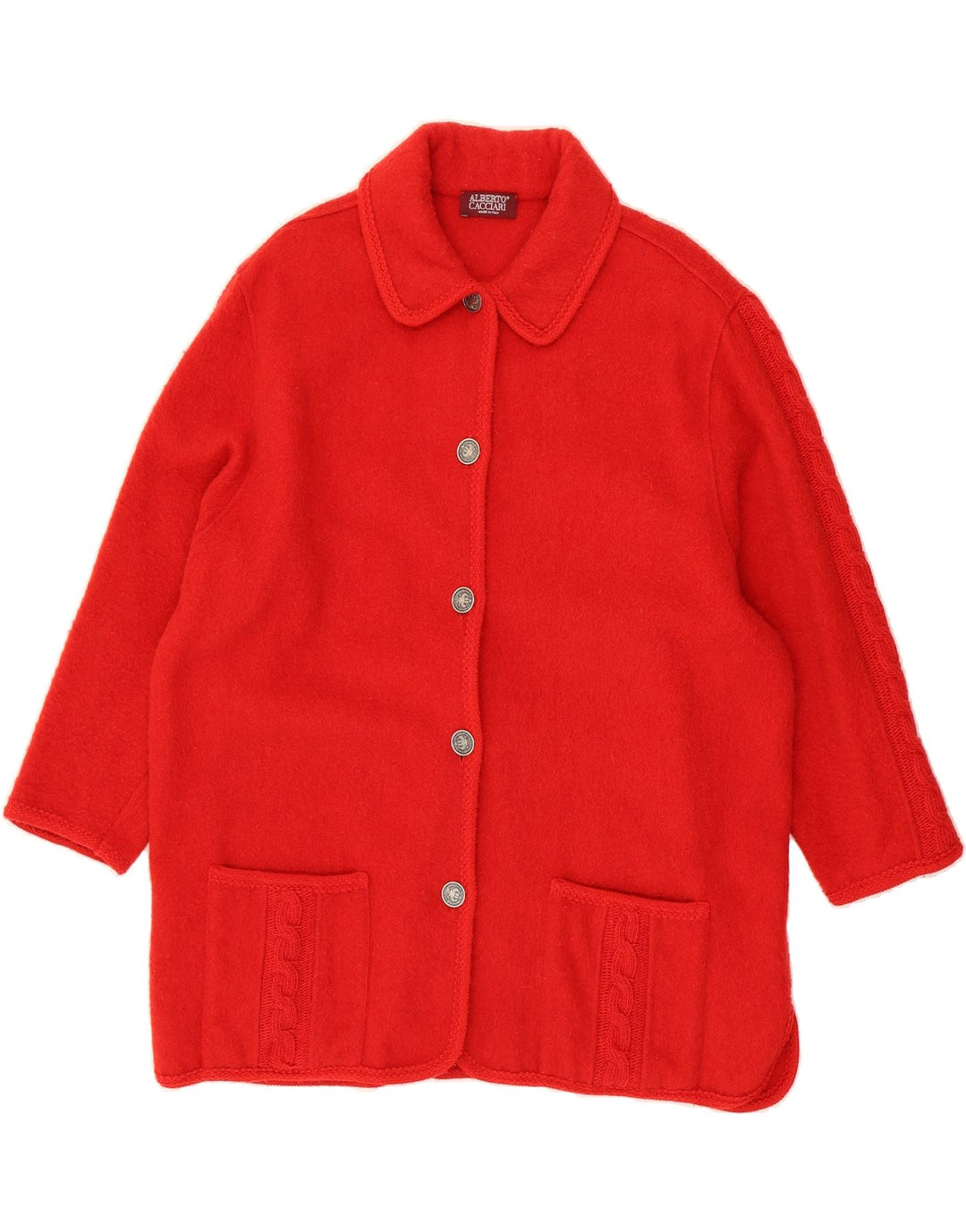 VINTAGE Womens Oversized Overcoat UK 14 Medium Red Wool Vintage Vintage and Second-Hand Vintage from Messina Hembry 
