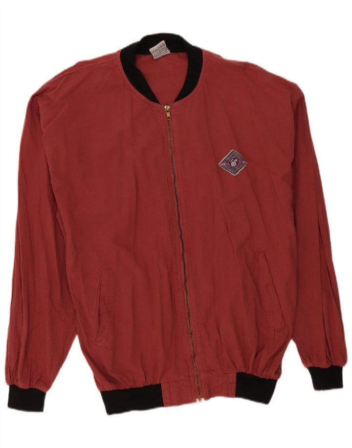 Vintage Ανδρικό Loose Fit Bomber Jacket IT 48/50 Μεσαίο κόκκινο βαμβακερό
