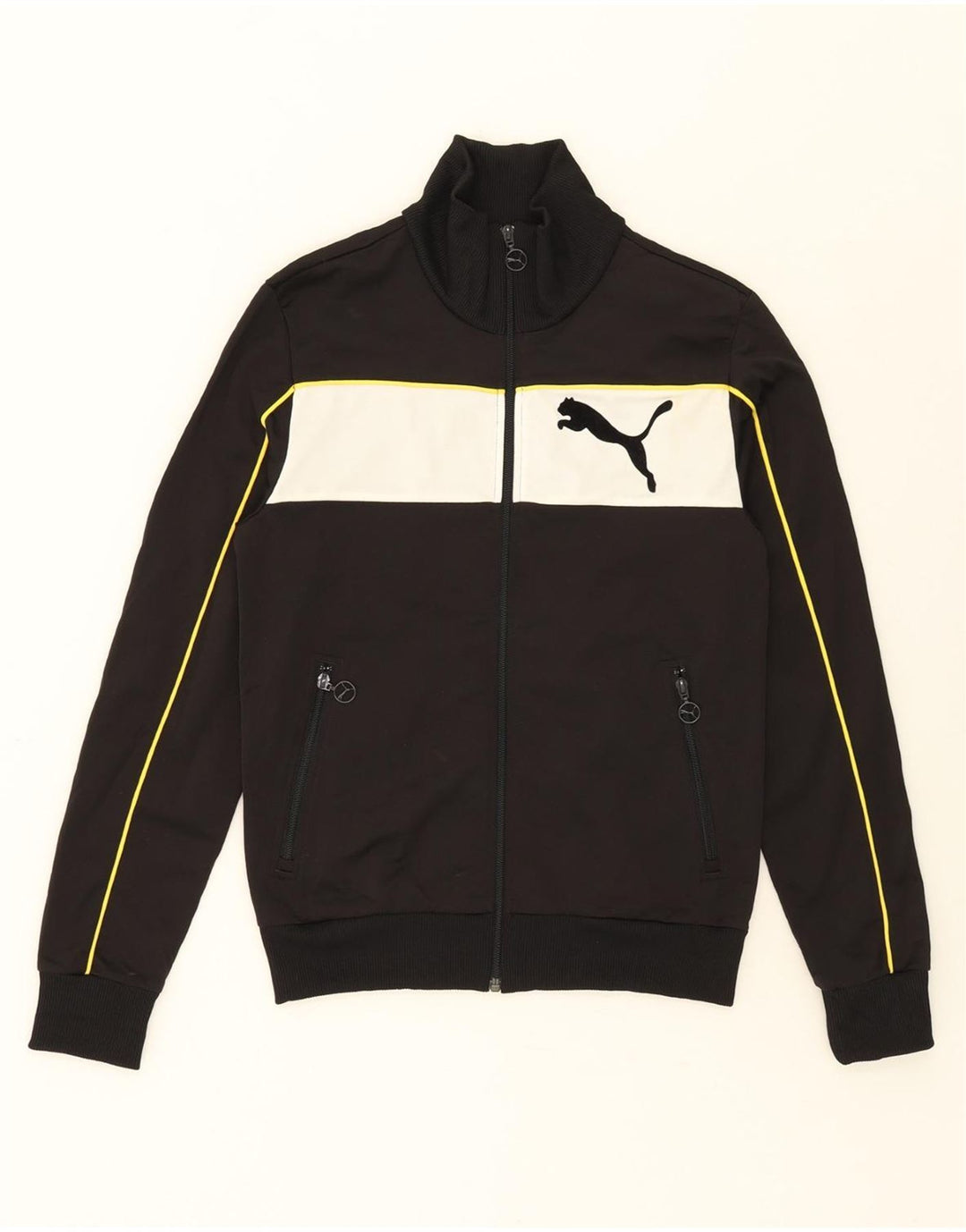 PUMA Mens Tracksuit Top Jacket Small Black Colourblock Polyester Vintage Puma and Second-Hand Puma from Messina Hembry 