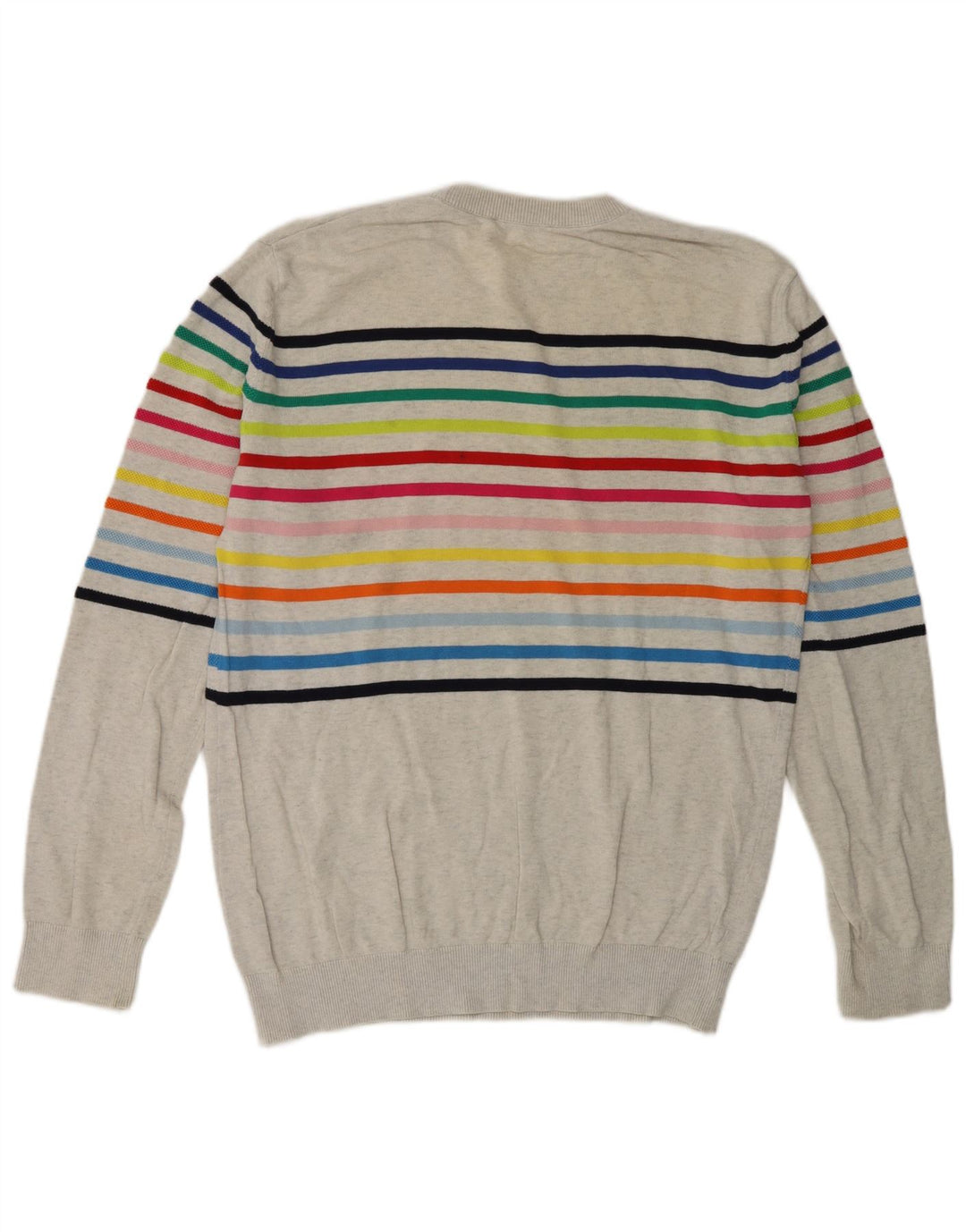 Ανδρικό πουλόβερ Benetton Crew Neck Jumper με μεσαίο γκρι ριγέ