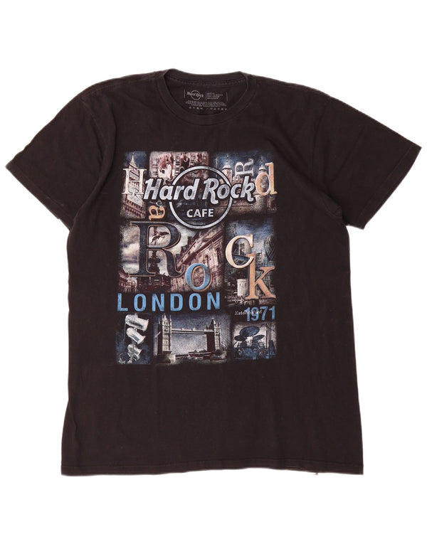 Hard Rock Cafe Ανδρικό γραφικό T-Shirt London Top Medium Black Cotton