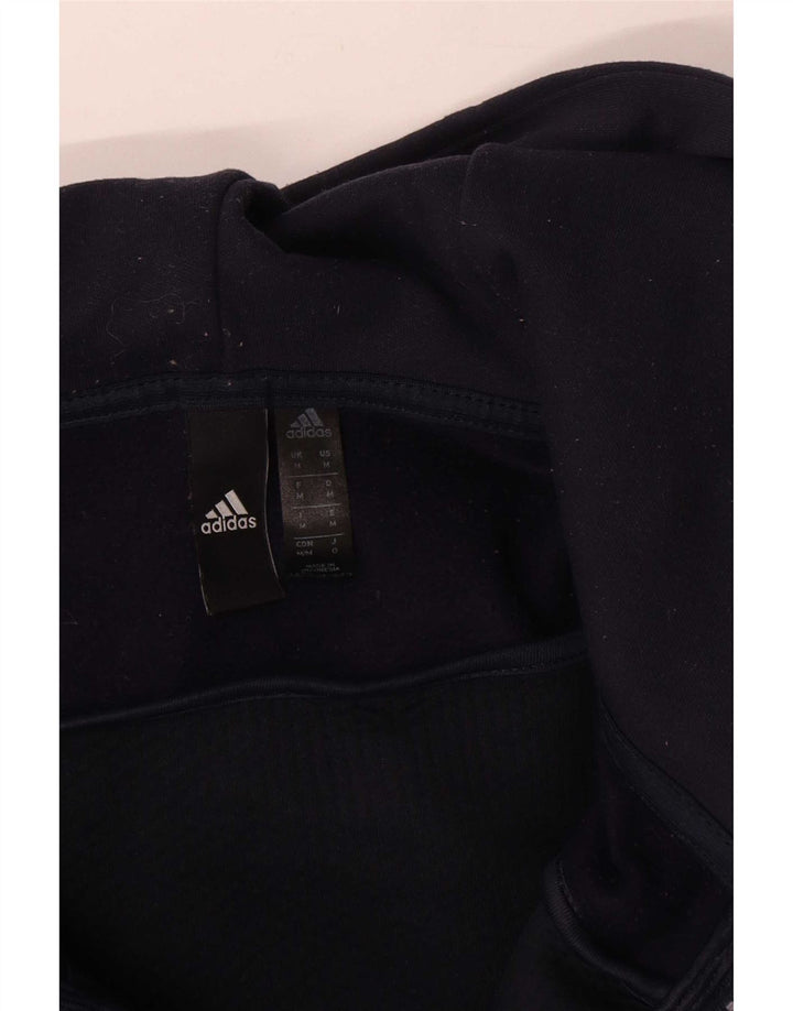 Ανδρικό πουλόβερ με κουκούλα με φερμουάρ Adidas, μεσαίο μπλε ναυτικό, πολυεστέρας