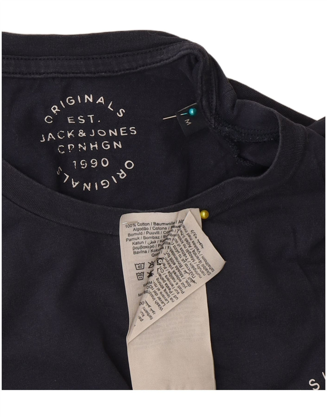 Jack & Jones Ανδρικό T-Shirt Top από μεσαίο ναυτικό μπλε βαμβακερό