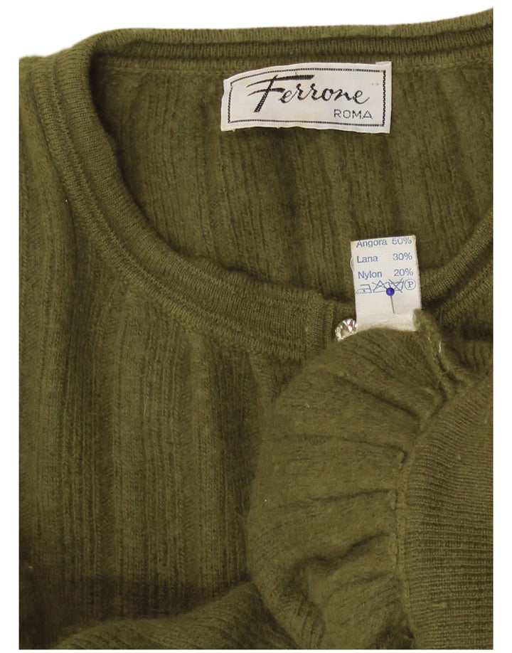 Γυναικείο πουλόβερ Ferrone Crop Cardigan UK 14 Medium Green Angora