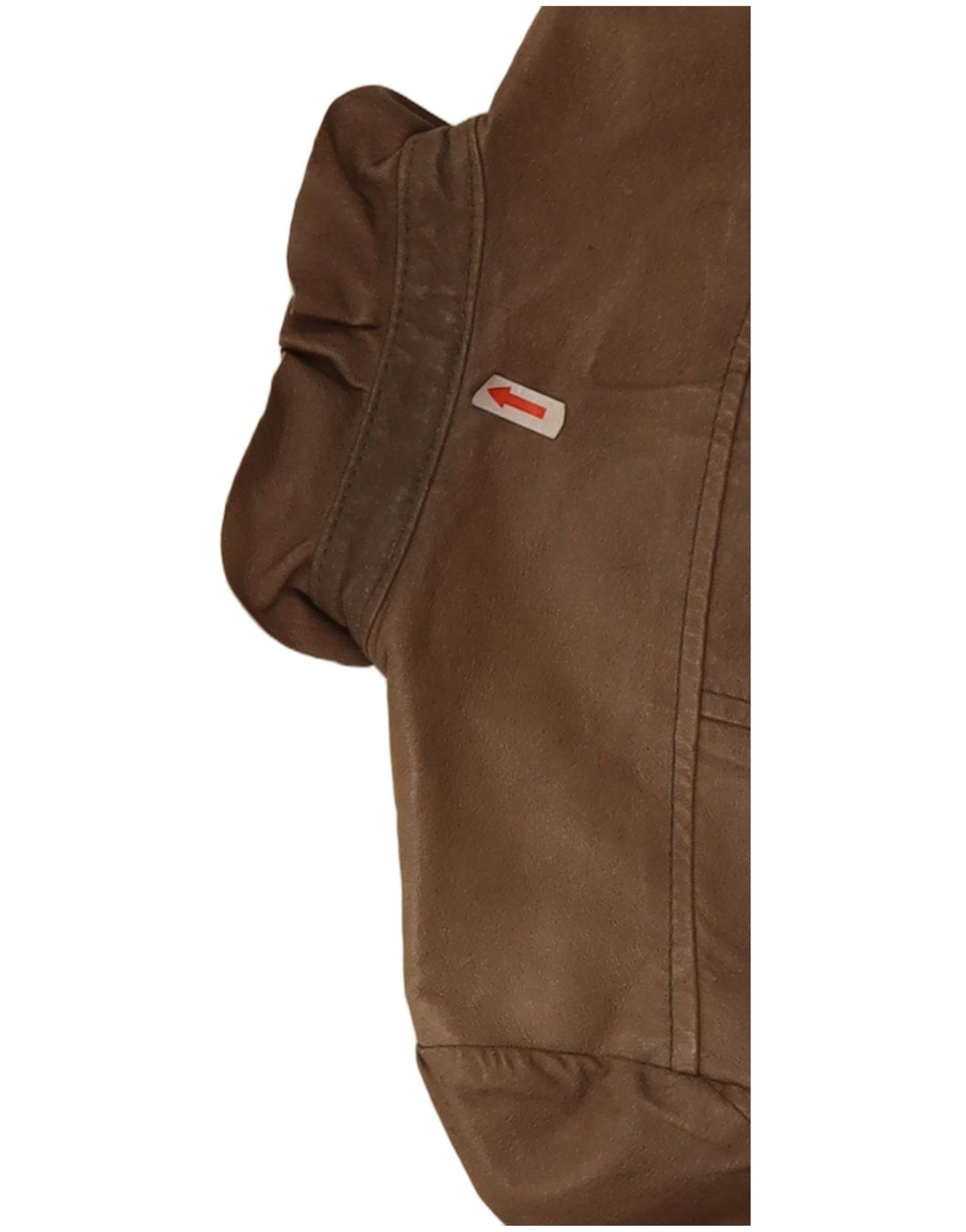 Vintage Γυναικείο Crop Δερμάτινο Μπουφάν UK 10 Small Beige