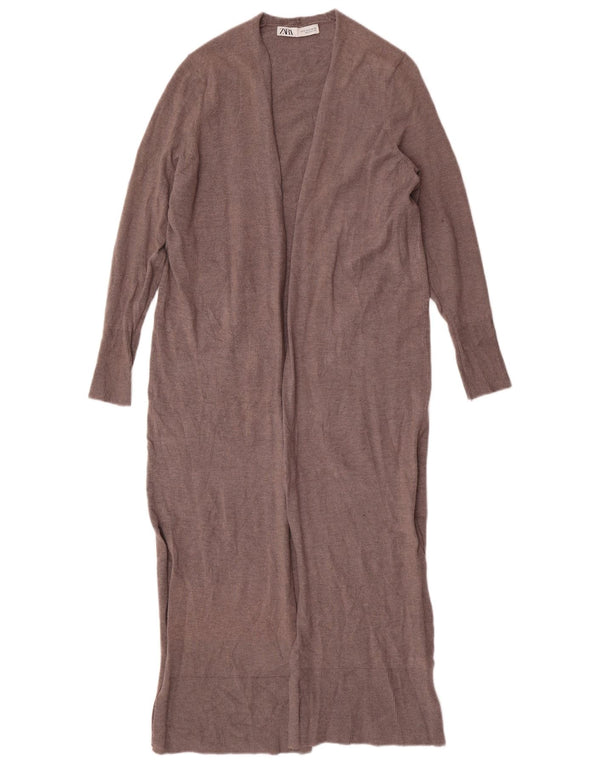 Zara Γυναικεία Loose Fit Longline Cardigan πουλόβερ UK 10 Small Grey