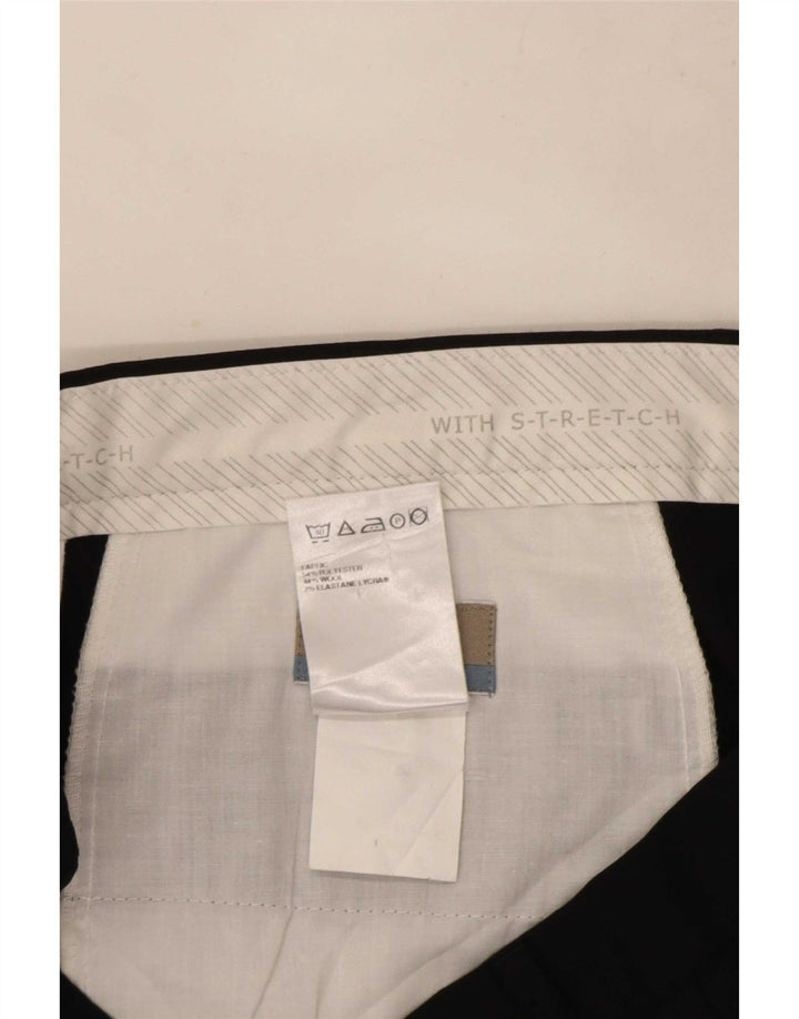 Marks & Spencer Ανδρικό παντελόνι με καρφίτσα W36 L31 Μαύρο πολυεστέρα