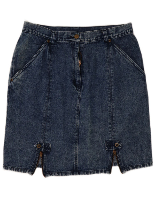 VINTAGE Γυναικεία Μίνι Ψηλόμεση Τζιν φούστα EU 44 XL W32 Μπλε βαμβακερή