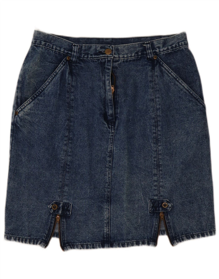 VINTAGE Γυναικεία Μίνι Ψηλόμεση Τζιν φούστα EU 44 XL W32 Μπλε βαμβακερή