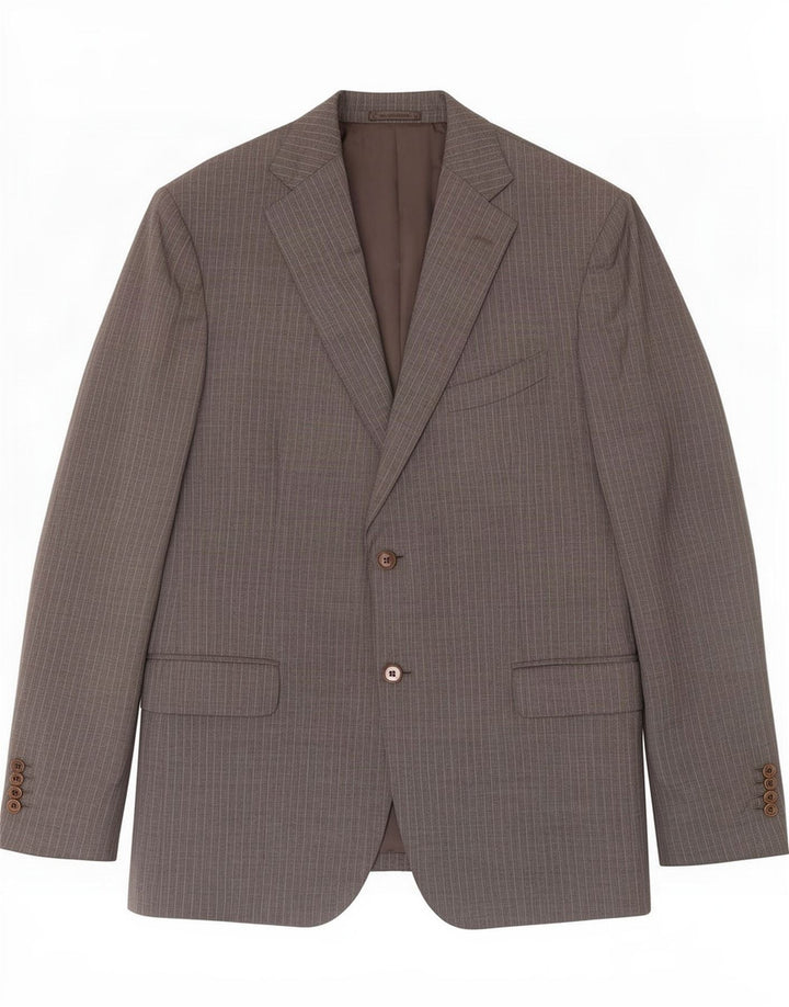 Massimo Dutti Ανδρικό σακάκι μπλέιζερ με 2 κουμπιά EU 58 2XL μαλλί με γκρι ρίγες