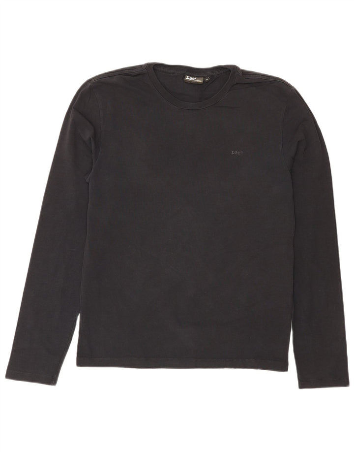LEE Womens Top Long Sleeve UK 16 Large Black Cotton