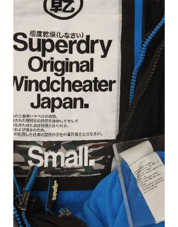 Ανδρικό μπουφάν SUPERDRY Windcheater με κουκούλα αντιανεμικό UK 36 Small Black