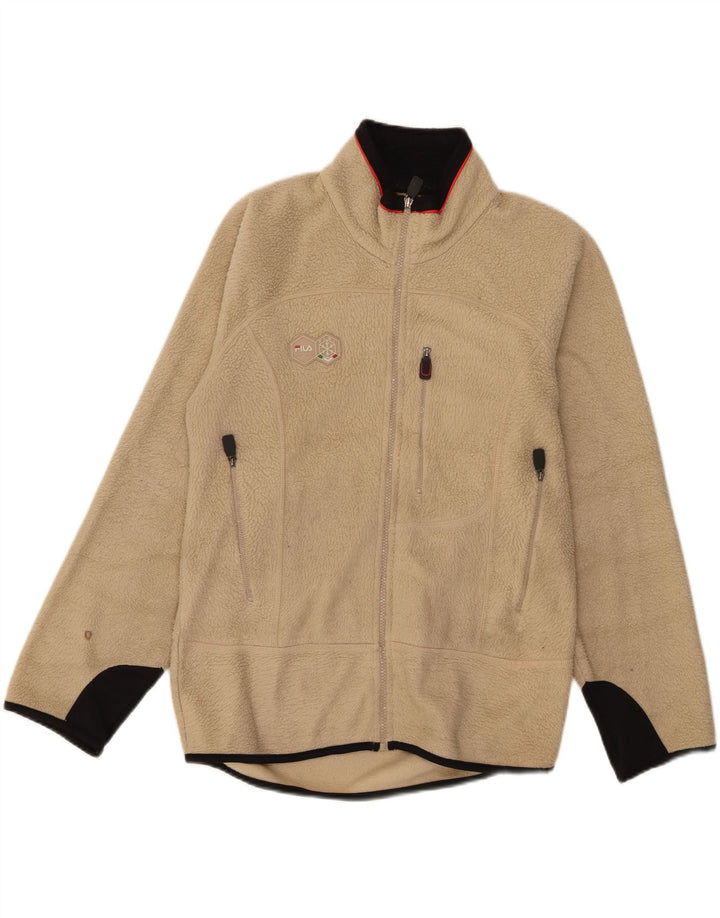 Fila Ανδρικό Fleece Jacket UK 36 Small Beige Colourblock Polyester