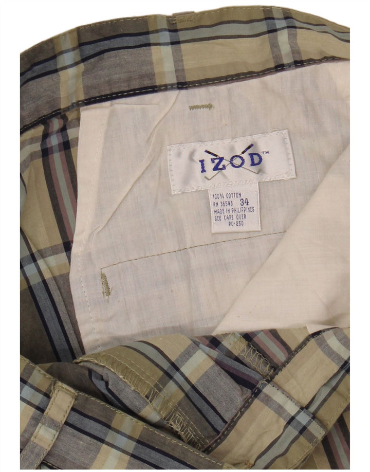 Ανδρικό σορτς Chino IZOD W34 Μεγάλο βαμβακερό χακί
