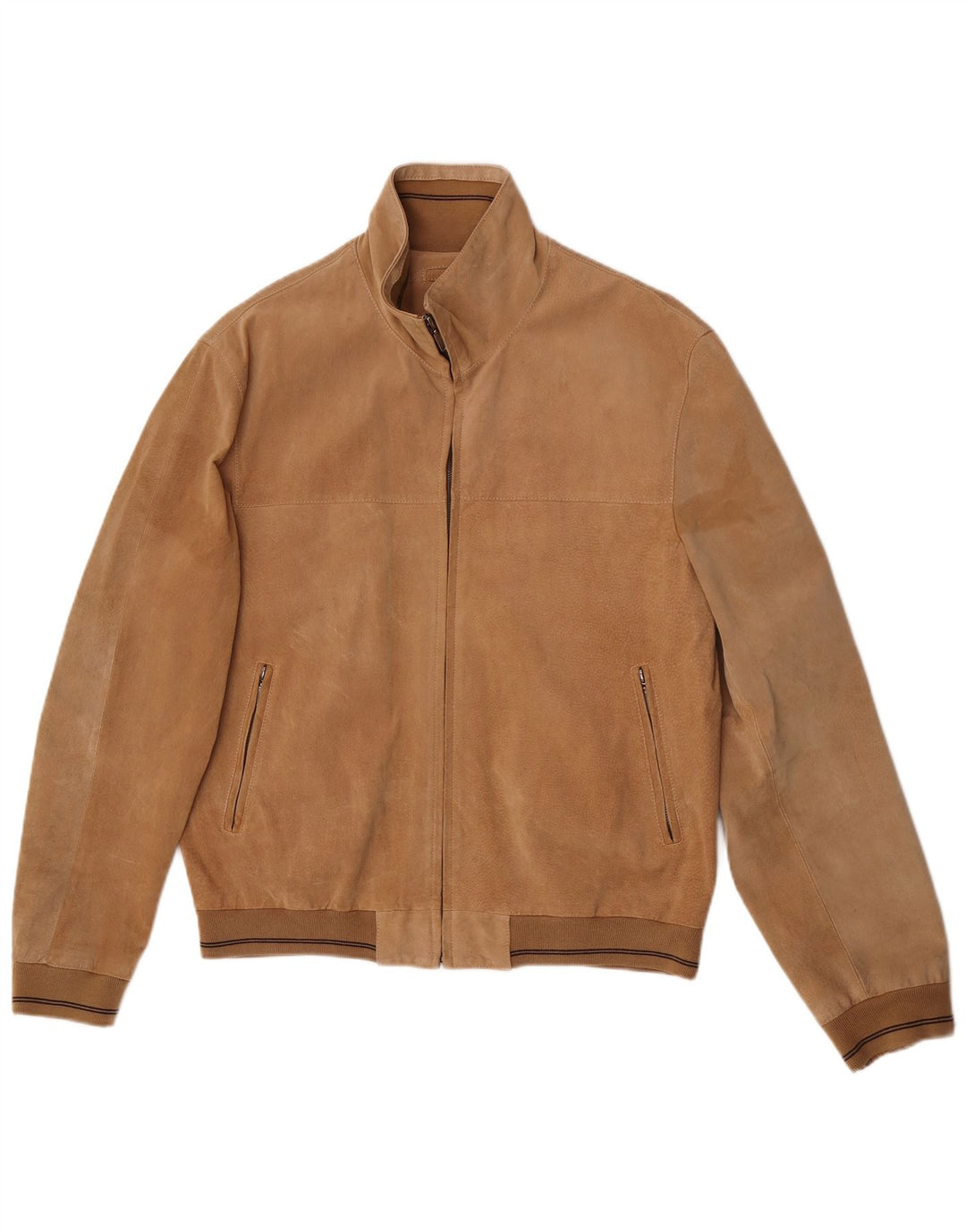Vintage Ανδρικό Suede Bomber Jacket IT 50 Large Brown Δερμάτινο