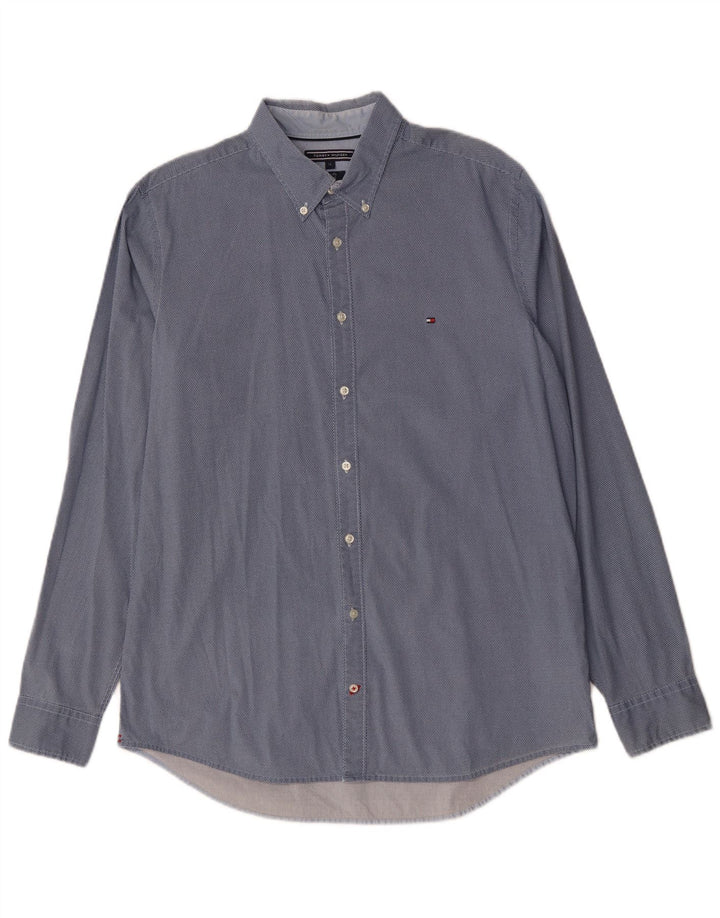 Ανδρικό πουκάμισο Tommy Hilfiger Slim Fit XL Βαμβακερό με μπλε στίγματα