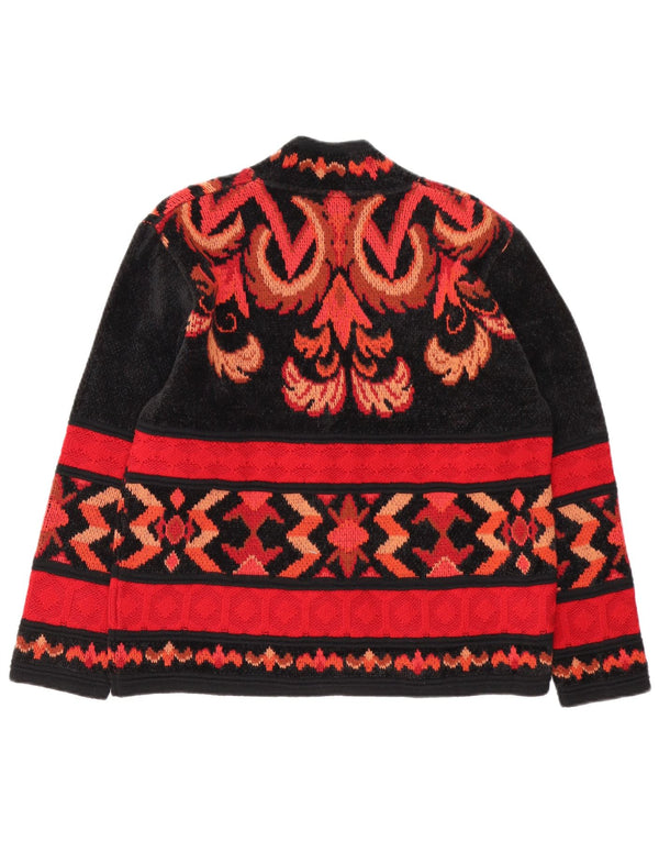 Vintage Γυναικεία Ζακέτα UK 14 Large Red Geometric Retro