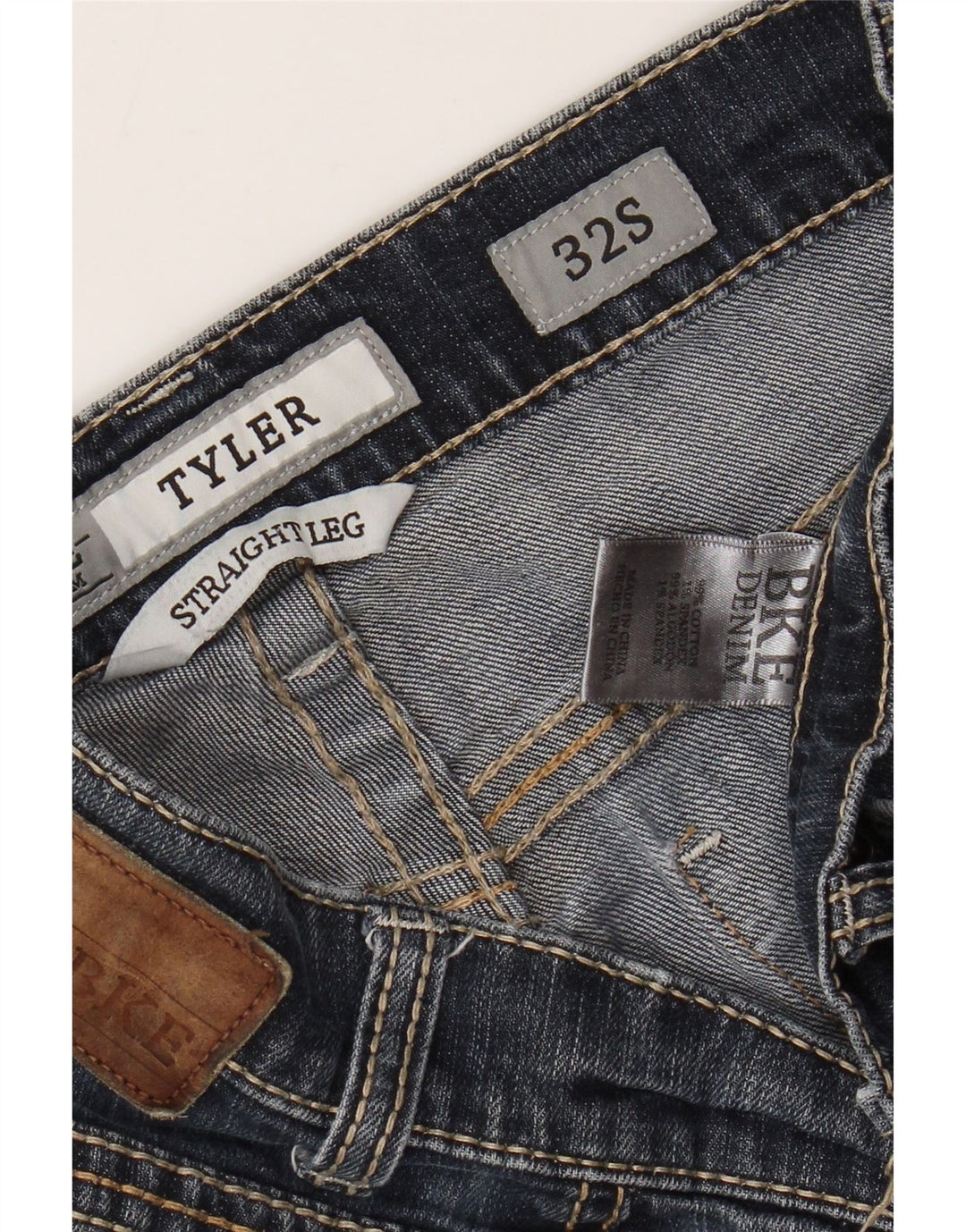 BKE Ανδρικό Tyler Straight Jeans W32 L28 Navy Blue Cotton