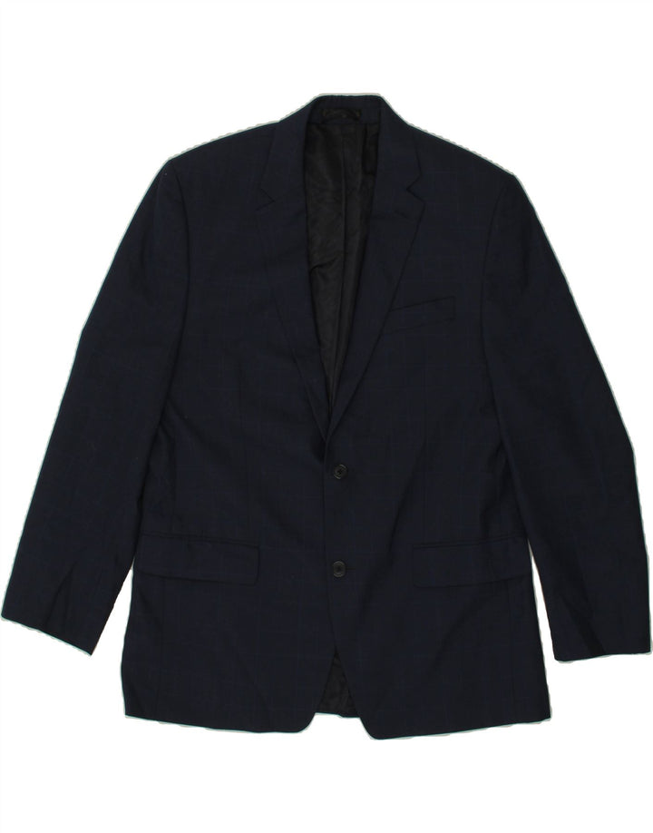 MICHAEL KORS Mens 2 Button Blazer Jacket UK 42 XL Navy Blue Check Vintage Michael Kors and Second-Hand Michael Kors from Messina Hembry 