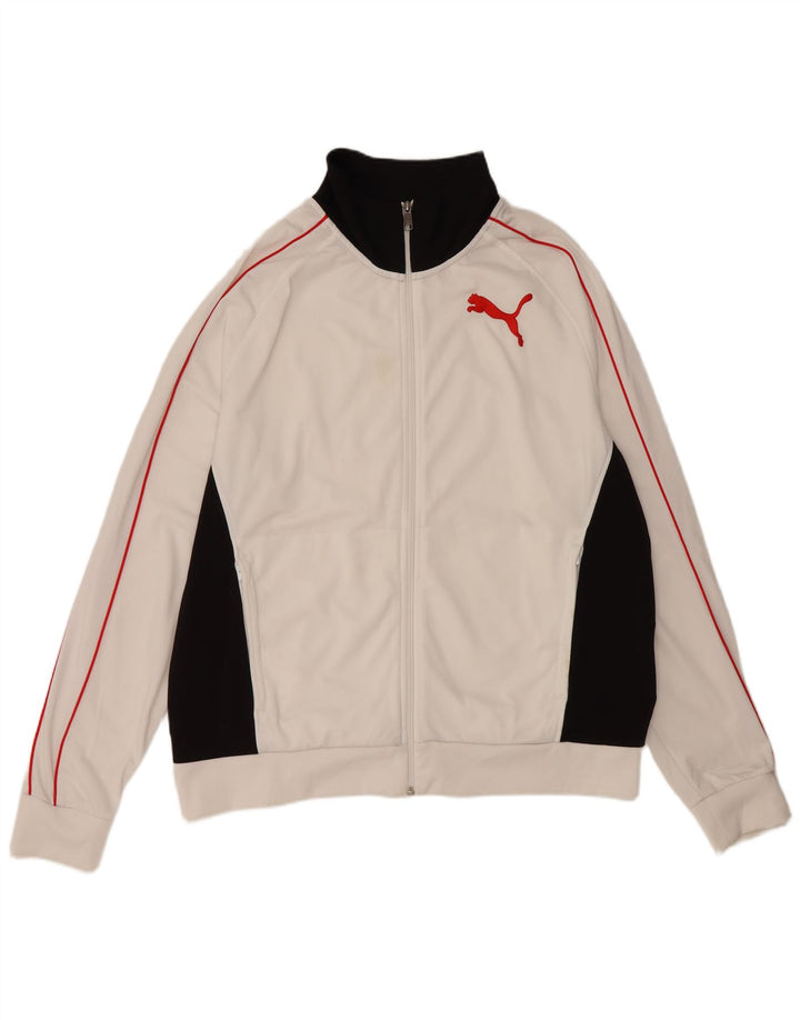 PUMA Mens Tracksuit Top Jacket XL White Colourblock Polyester