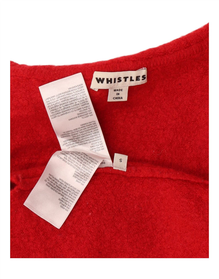 WHISTLES Γυναικείο πουλόβερ υπερμεγέθους με ρολό λαιμόκοψη UK 10 Small Red Wool