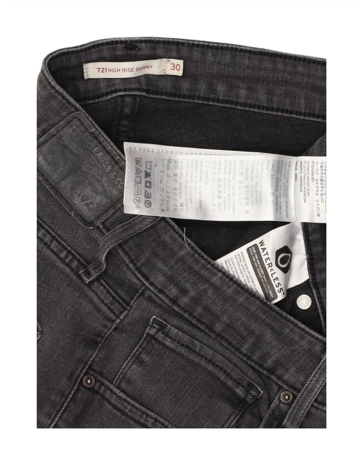 LEVI'S Γυναικείο 711 Ψηλό Skinny Jeans W30 L30 Γκρι βαμβακερό