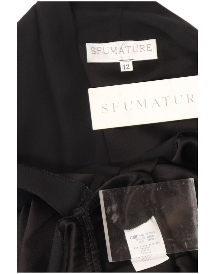 Γυναικείο μακρυμάνικο φόρεμα VINTAGE IT 42 μεσαία μαύρη βισκόζη