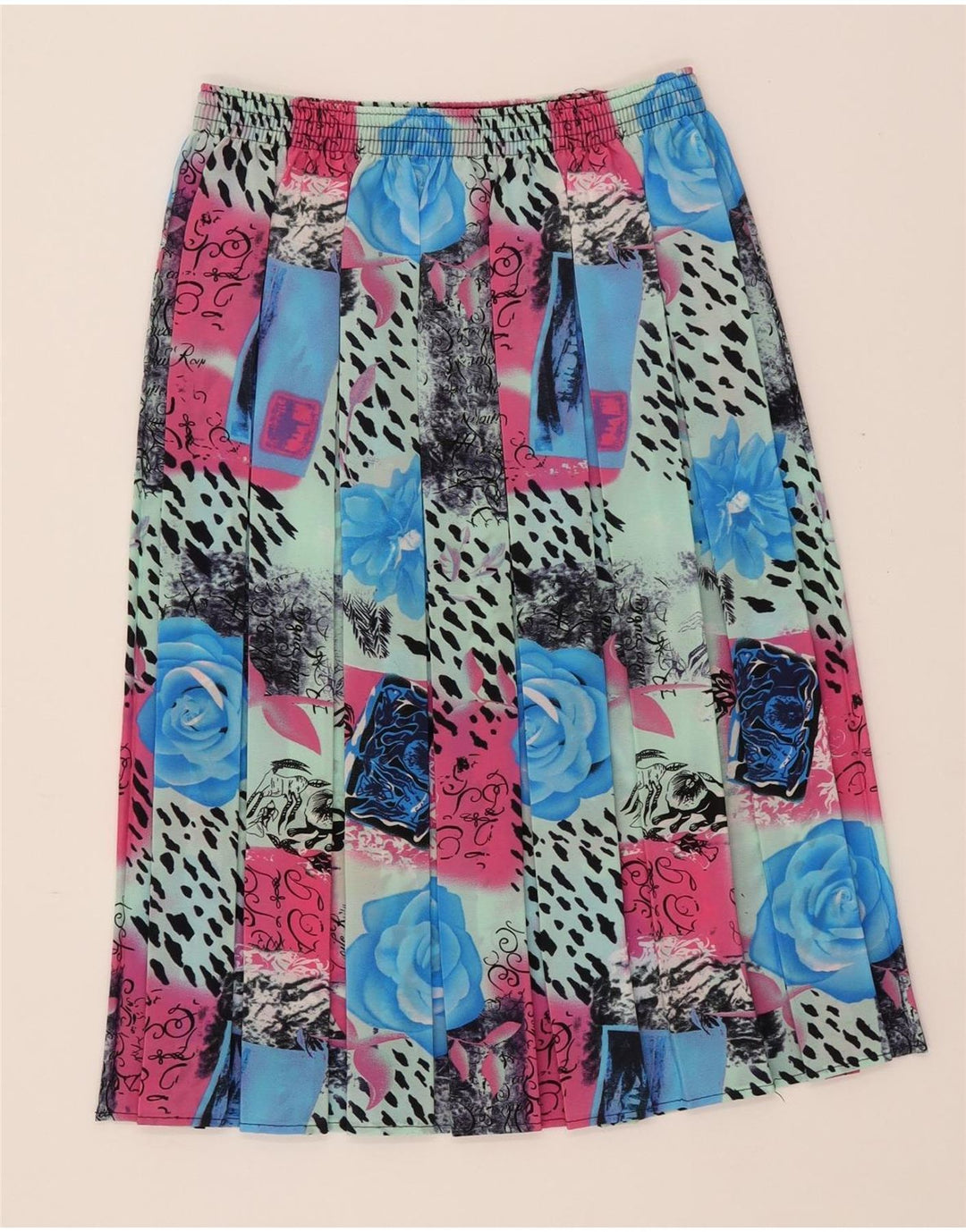 VINTAGE Womens Knife Pleated Skirt W30 Medium Multicoloured Floral Vintage Vintage and Second-Hand Vintage from Messina Hembry 