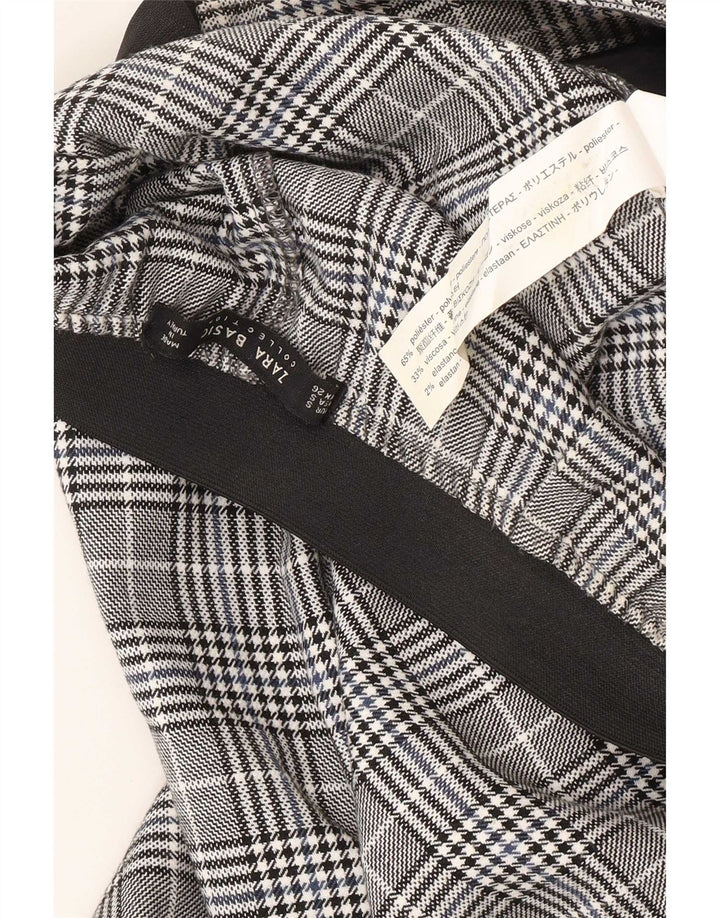 Zara Γυναικείο κωνικό παντελόνι Chino Small W27 L25 Grey Check Polyester