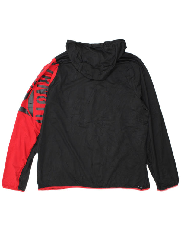 Reebok Mens Graphic Hoodie Jumper 2XL Black Colourblock Polyester