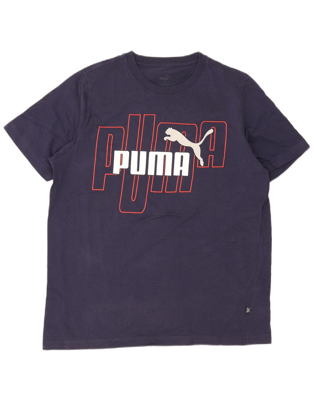 Ανδρικό γραφικό T-Shirt Puma Top Large Navy Blue από βαμβάκι